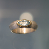 Ring: Silber, Gold, Aquamarin