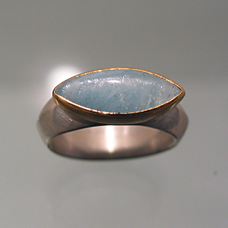 Ring: Silber, Aquamarin